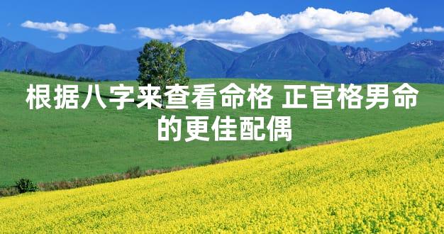 根据八字来查看命格 正官格男命的更佳配偶